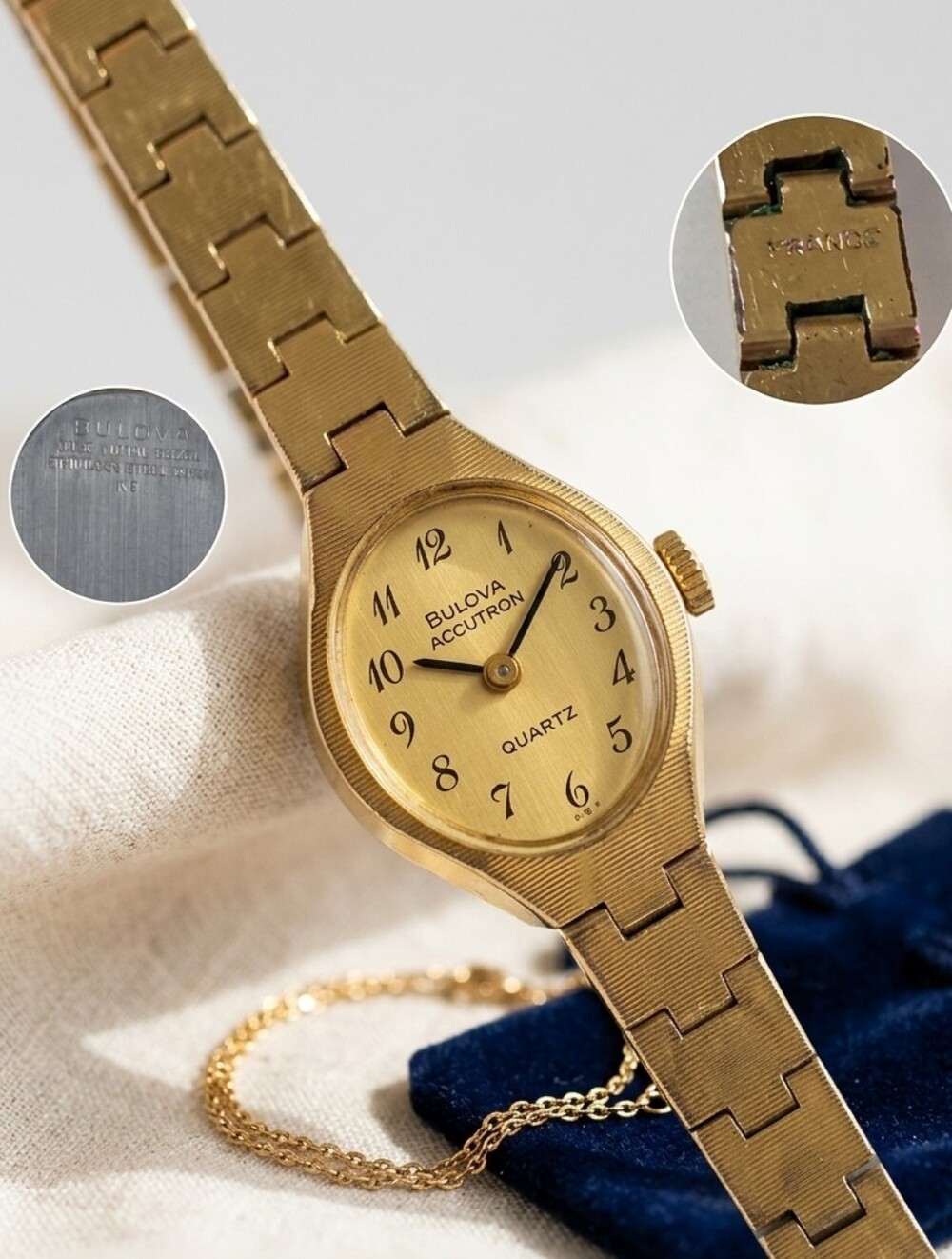 ​Vintage 1978 Bulova Accutron Quartz Watch N8 France Band
